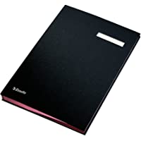 ESSELTE 621061 - Portafirmas fuelle 20 separadores forrado color negro